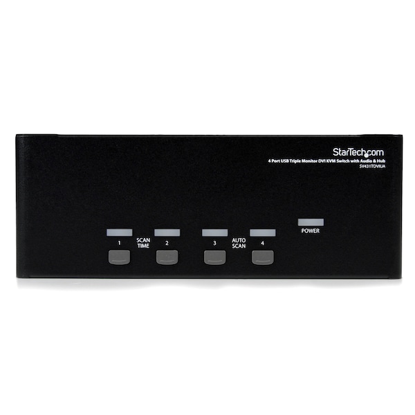 Startech.Com 4 Port Triple Monitor DVI USB KVM Switch with Audio - SV431TDVIUA