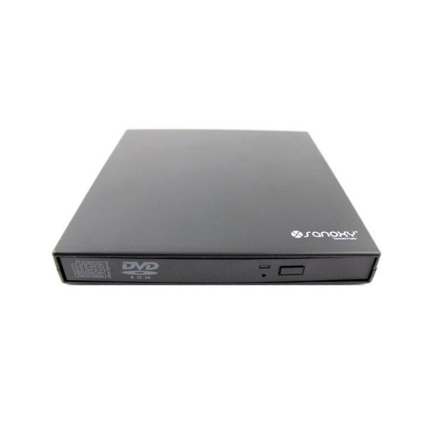 Sanoxy USB 2.0 Slim External DVD ROM CD-RW Combo Portable Drive BLACK - SANOXY-CD-DVD-COMBO-BK