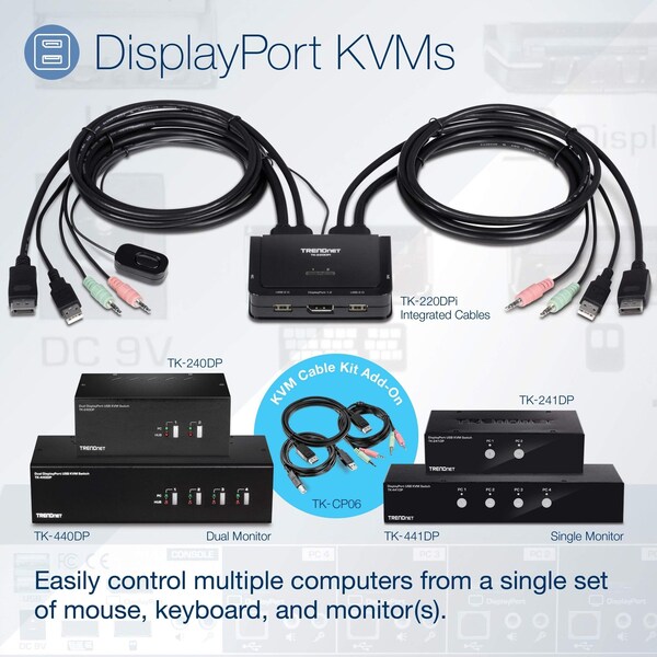 Trendnet Dual Monitor DisplayPort, TK240DP - TK240DP