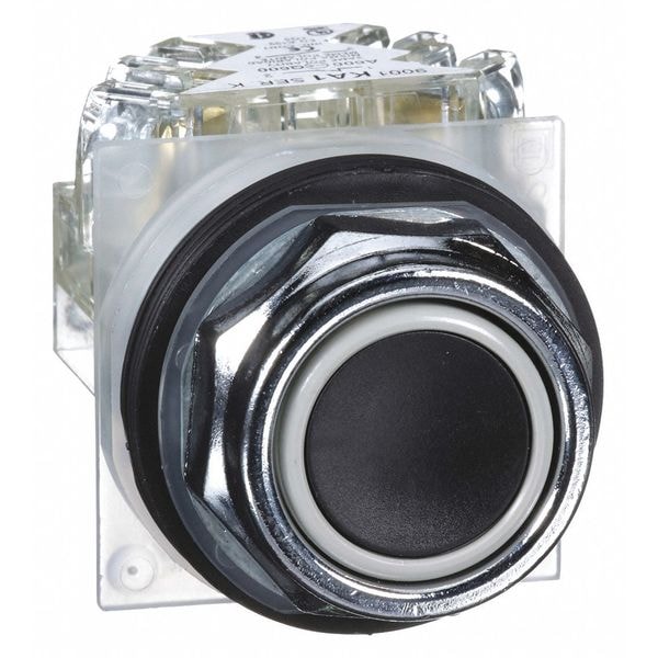 Schneider Electric Botón de Presión No Iluminado, 30 mm, 1NA/1NC, Negro - 9001KR1BH13