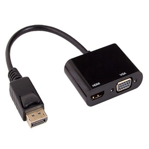 Sanoxy Displayport 1.2 Male to 4K HDMI+VGA Passive Adapter Cable W/ Latches 4K Resolution Ready - SNX-CBL-LDR-DP208-1200