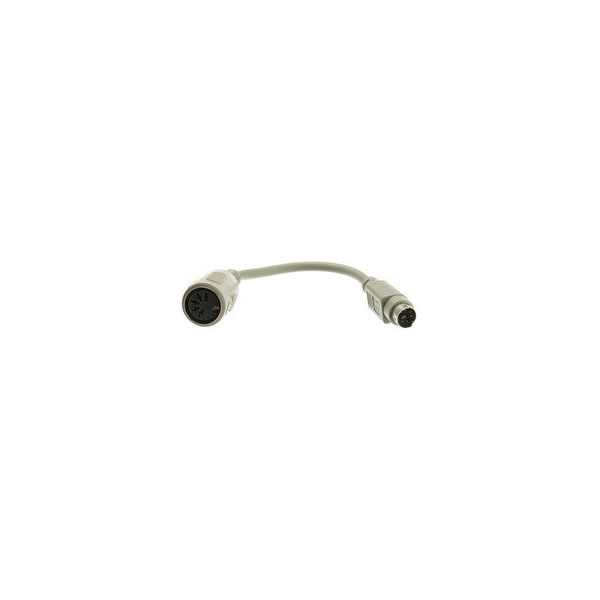 Swe-Tech 3C AT to PS/2 Keyboard Adapter, Din5 AT Female to MiniDin6 PS/2 Male, 6 inch - FWT10I5-013HF