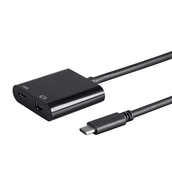 Monoprice Select Series USB-C to Mini DisplayPort & USB-C (F) Dual Port Adapter - 24274