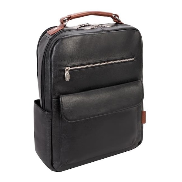 Mckleinusa McKlein USA 19082 17 in. U Series Logan Leather Two-Tone Dual-Compartment Laptop & Tablet Backpack; Black - 19082