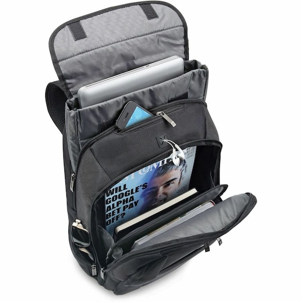 Solo New York Pro Collection Laptop Backpack, Fits 16'' Laptops, 12.8'' x 17.5'' x 5'', Black - CLA703-4