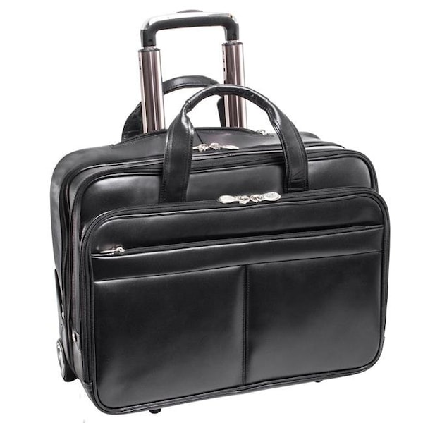 Mckleinusa McKlein 87855 Bowery Leather Wheeled Non - Detachable Laptop Briefcase - Black - 87855