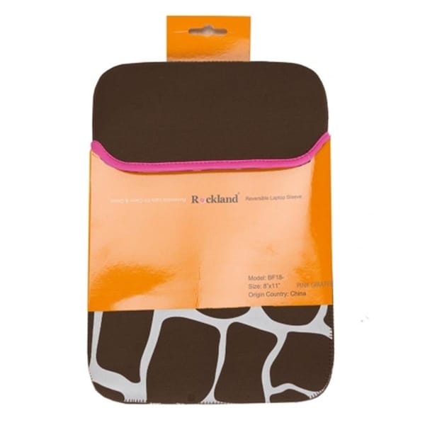 Fox Luggage Inc Fox Luggage BF18-Pink Giraffe Ipad Sleeve Lap Top Sleeve 8  in. x 11 in. - Pinkgiraffe - Neoprene - BF18-PINK GIRAFFE