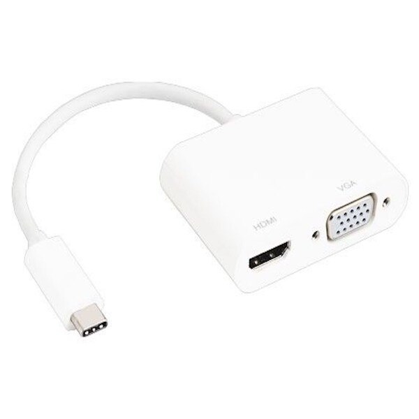 Sanoxy USB 3.1 Type C Male to HDMI 4K at 30Hz Female + VGA Female Adapter - SNX-CBL-LDR-UC208-8200