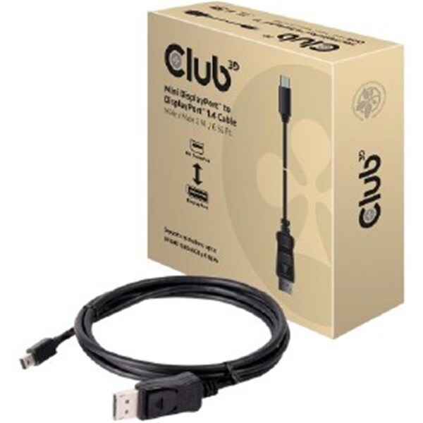 Club 3D 2 m Mini DisplayPort to DisplayPort Cable, Black - CAC-1115