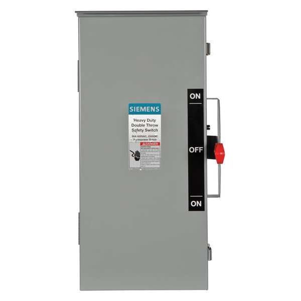 Interruptor de seguridad no fusible Siemens, de servicio pesado, 600V AC, 3PDT, 60 A, NEMA 3R - DTNF362R
