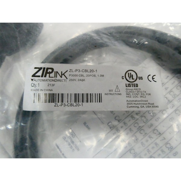 Automation Direct ZIPLINK 20POS P3000 1M CORDSET CABLE - ZL-P3-CBL20-1

Cable de cordón de 1 m ZIPLINK P3000 de 20 posiciones de Automation Direct - ZL-P3-CBL20-1