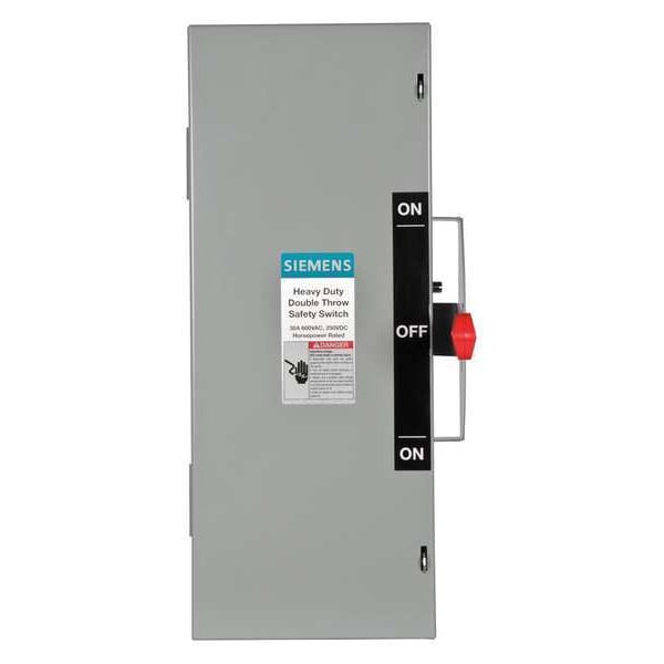 Interruptor de Seguridad Siemens No Fusible, Deber Pesado, 600V AC, 3PST, 30 A, NEMA 1 - DTNF361
