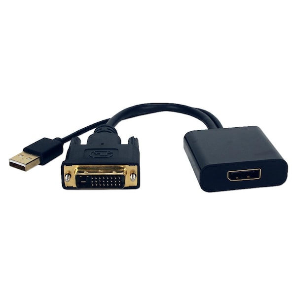 Plugit DVI to DisplayPort Active Video Converter - Black - PL3180460