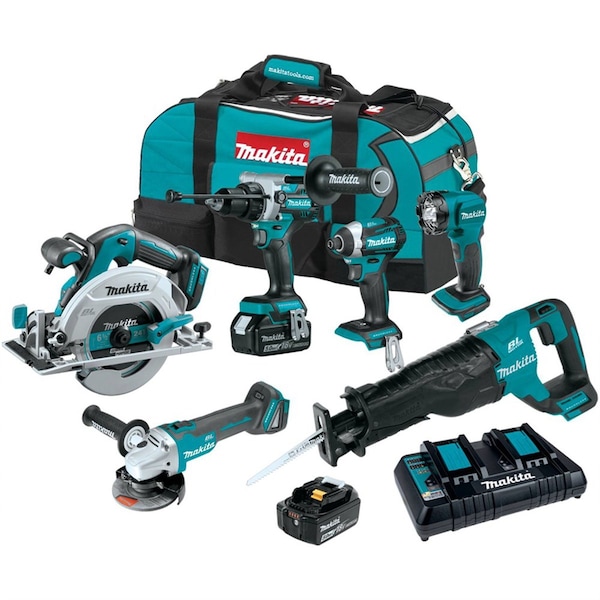 Makita 18V LXT LithiumIon Brushless Cordless 6Pc Combo Kit 50Ah - MAKXT616PT