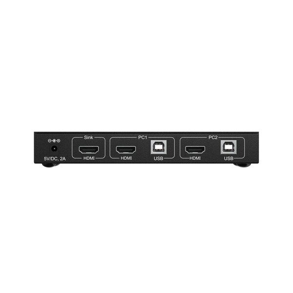 Bzbgear 2x1 4K UHD KVM Switcher with USB2.0 Ports for Peripherals and Audio Support - BG-UHD-KVM21A