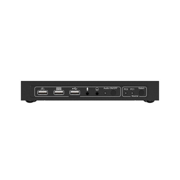 Bzbgear 2x1 4K UHD KVM Switcher with USB2.0 Ports for Peripherals and Audio Support - BG-UHD-KVM21A