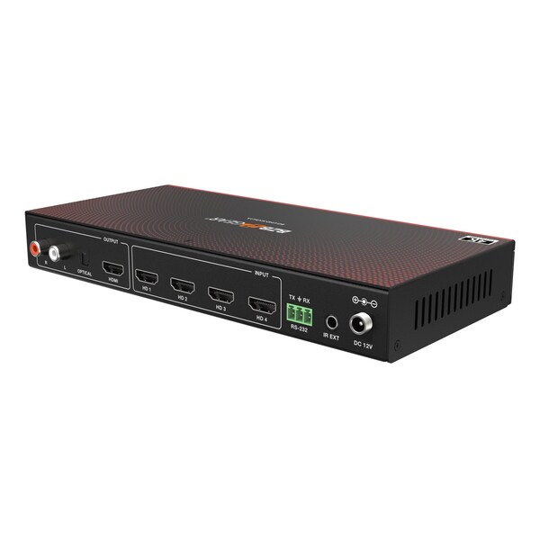 Bzbgear 4x1 4K UHD HDMI Seamless Switcher Quad MultiViewer with Audio De-embedder - BG-UHD-MVS41A
