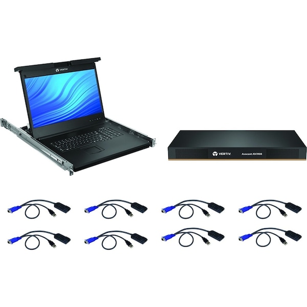 Vertiv Lcd, 8P Kvm, 8 Cables, Usb Kb-Us Taa - LRA185KMM8D-G01