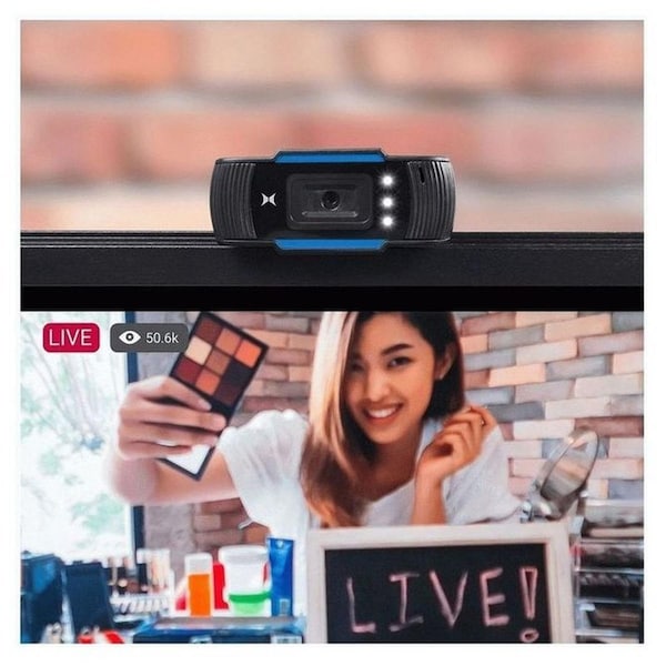 Xtreme HD Studio Pro Web Camera streams and records video in crisp 720P HD resolution w/3 bright LED light - XCA21007BLK