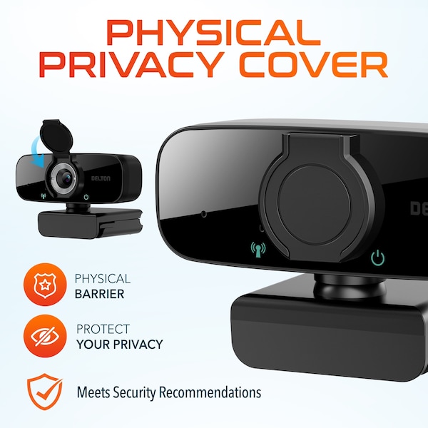Delton C24 Webcam HD1080p With Mic, Portable Tripod & Privacy Cover For Conferencing and Video Calling - DCAM24BK
