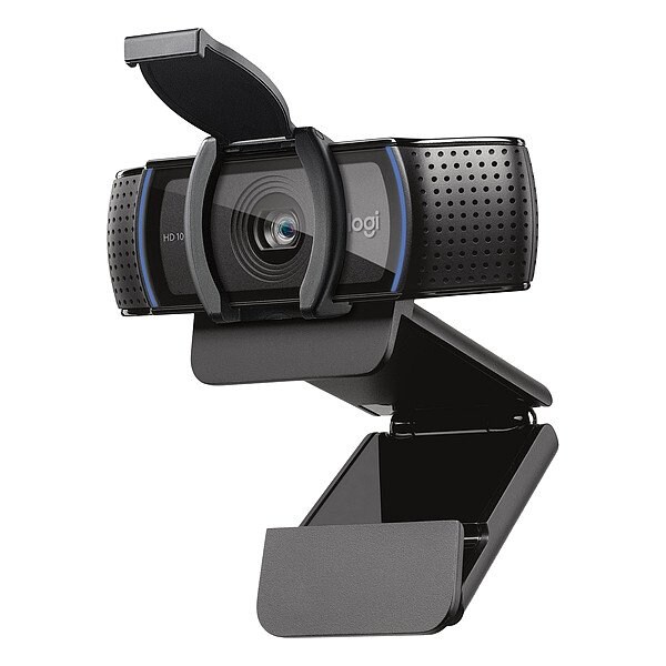Logitech Webcam, 1 3/4 in H, 3 3/4 in W, Black - 960-001257