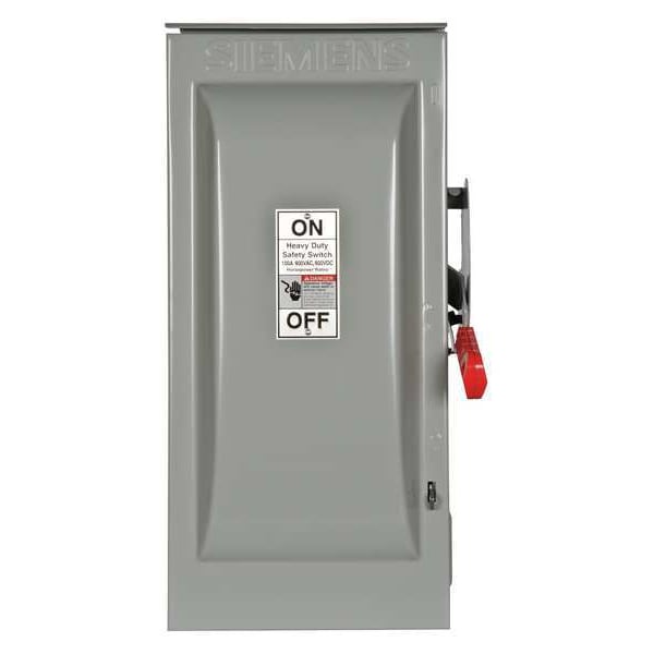Interruptor de Seguridad con Fusible Siemens, de Uso Pesado, 600V AC, 3PST, 100 A, NEMA 3R - HF363NR