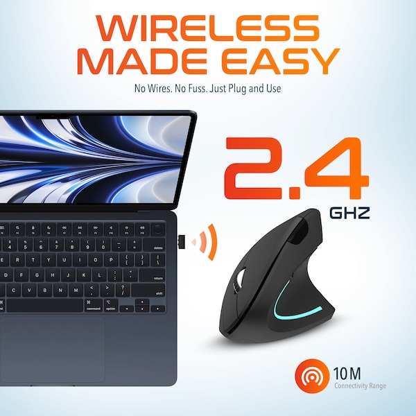 Delton KB200 Wireless Ergonomic Keyboard and S12 Wireless Vertical Mouse Combo - DKMKITERG12-WB