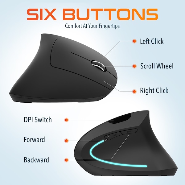 Delton KB200 Wireless Ergonomic Keyboard and S12 Wireless Vertical Mouse Combo - DKMKITERG12-WB