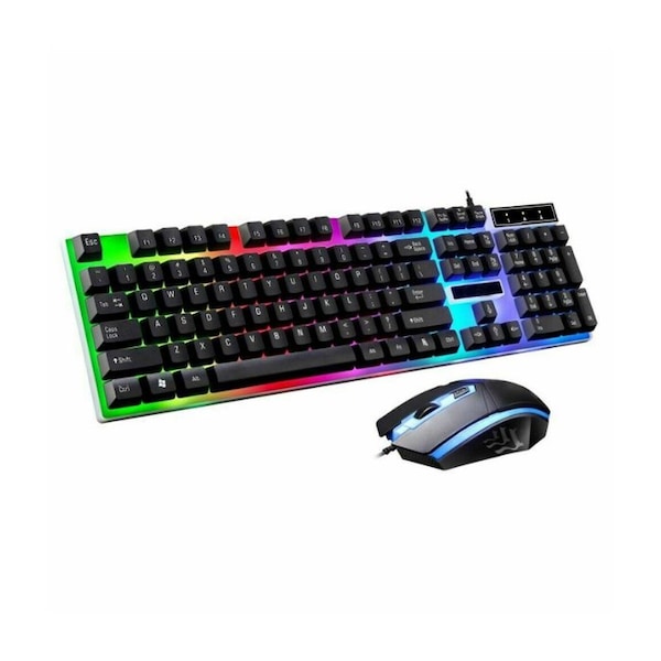 Sanoxy Rainbow Gaming Keyboard And Mouse Set Multi-Color Changing Backlight White - SNX-RNBW-KYB-MS-ST-WE
