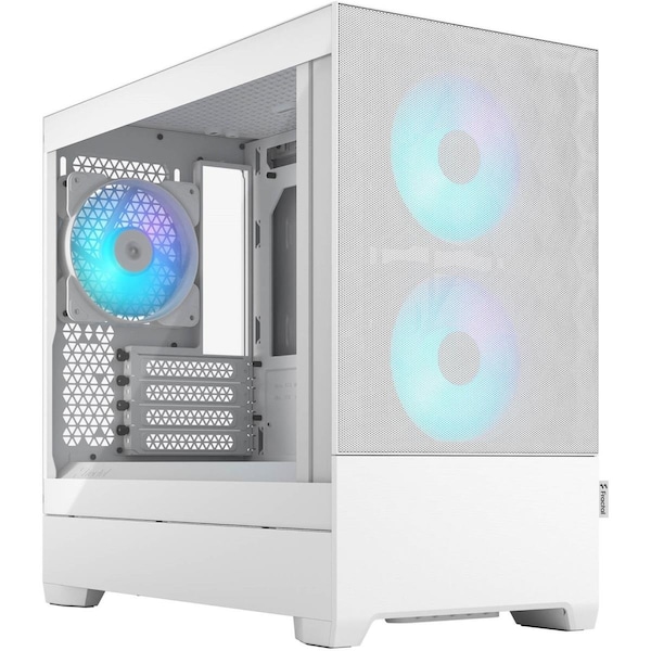 Fractal Design Pop Mini Air RGB Mid Tower Tempered Glass Computer Case, White - FD-C-POR1M-01