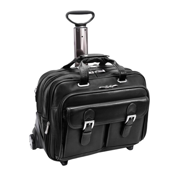 Siamod McKlein CERESOLA Black Checkpoint-Friendly 17 in. Detachable-Wheeled Laptop Case - 46005
