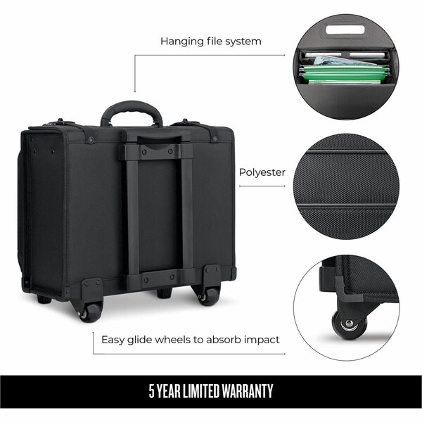 Solo New York Classic Rolling Case, Fits 15.4'' to 17'' Laptops, 13.5'' x 17.5'' x 7'', Black - B151-4