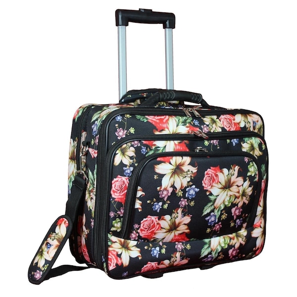 World Traveler 17 in. Rolling Laptop Case, Rose Lily - WT2013-203
