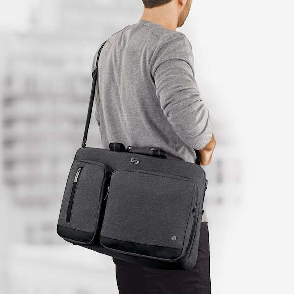 Solo Urban Hybrid Laptop Brief/Backpack, 12-1/2"x17"x5", GY - USLUBN31010