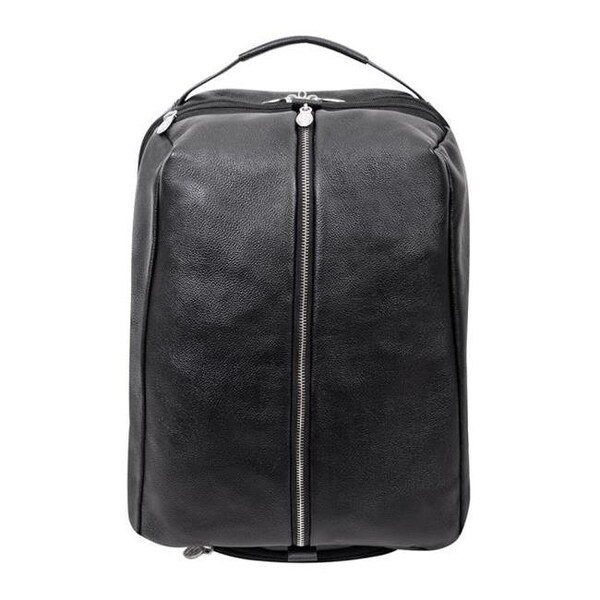 Mckleinusa McKlein USA 18885 17 in. U Series South Shore Leather Carry-All Laptop & Tablet Overnight Backpack; Black - 18885