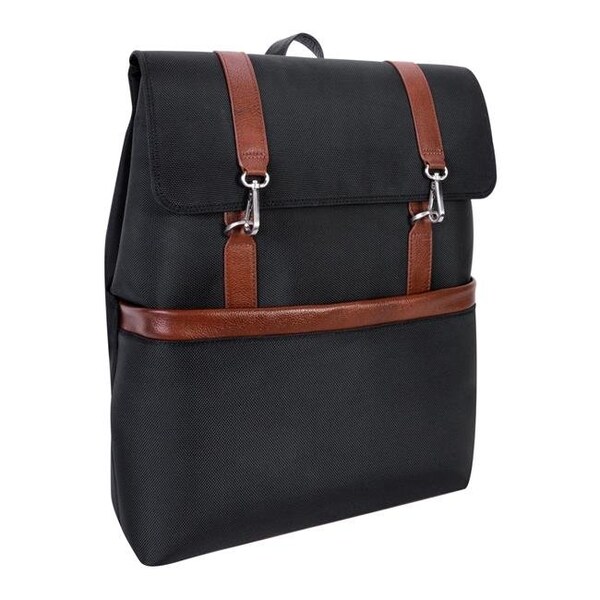 Mckleinusa McKlein USA 78475 17 in. U Series Element Nylon Two-Tone Flap-Over Laptop & Tablet Backpack; Black - 78475