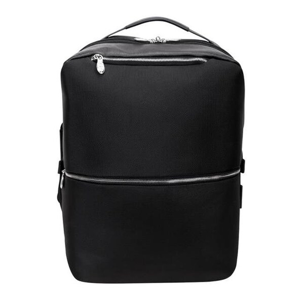 Mckleinusa McKlein USA 78875 17 in. U Series East Side Nylon 2-in-1 Laptop & Tablet Convertible Travel Backpack & Cross-Body; Black - 78875
