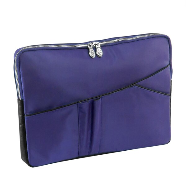 Mckleinusa 14 in. Crescent Nylon Laptop Sleeve, Navy - 18337