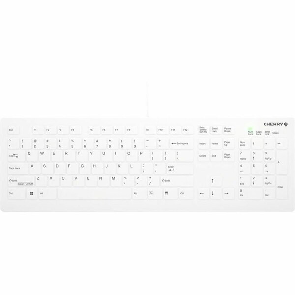 Cherry Americas CHERRY AK-C8112 Medical Keyboard - Permanent Cable, US Layout, (CF/WIN LEFT), White - AK-C8112-US-W/US