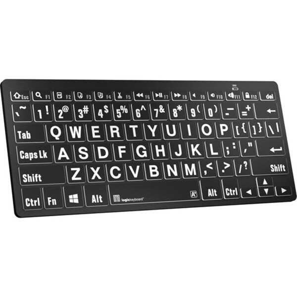 Logickeyboards XLPRINT BLUETOOTH WHT ON BLK U - LKB-LPWB-BTPC-US