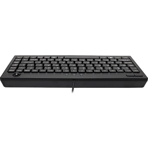Adesso Adesso AKB-310UB Mini Trackball Keyboard - USB - 87 Keys - Black - AKB-310UB