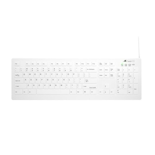 Cherry AK-C8112F-YS-W-US AK-C8112 Medical Keyboard, White - AK-C8112F-YS-W/US