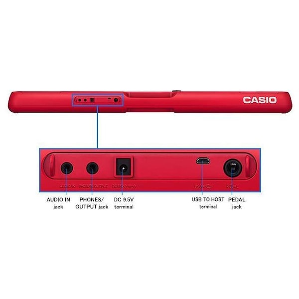 Casio RED 61-Key Portable Design Keyboard easy to use for everyone Large range of features Dance Music Mo - CTS200RED