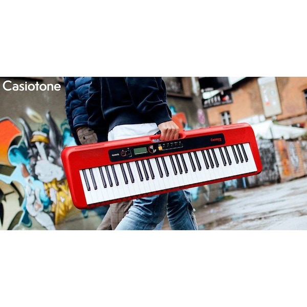 Casio RED 61-Key Portable Design Keyboard easy to use for everyone Large range of features Dance Music Mo - CTS200RED