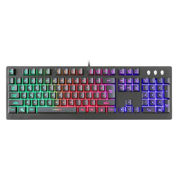 Cable Wholesale CableWholesale 5012-80107 Gaming RGB LED Light up USB Keyboard; 104 Keys; Black - 5012-80107