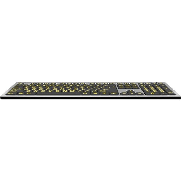 Logickeyboards XLPRINT PC SLIM LINE YLW ON BL - LKBU-LPRNTYB-AJPU-US