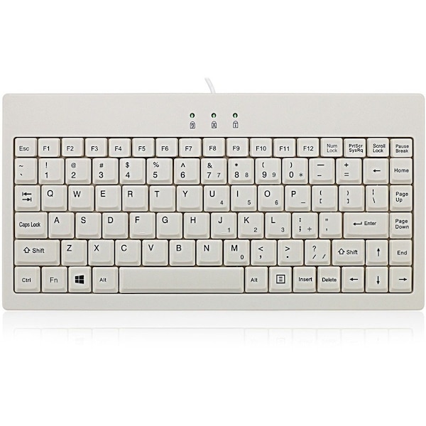 Adesso Adesso EasyTouch AKB-110W Mini Keyboard - USB, PS/2 - 87 Keys - White - AKB-110W