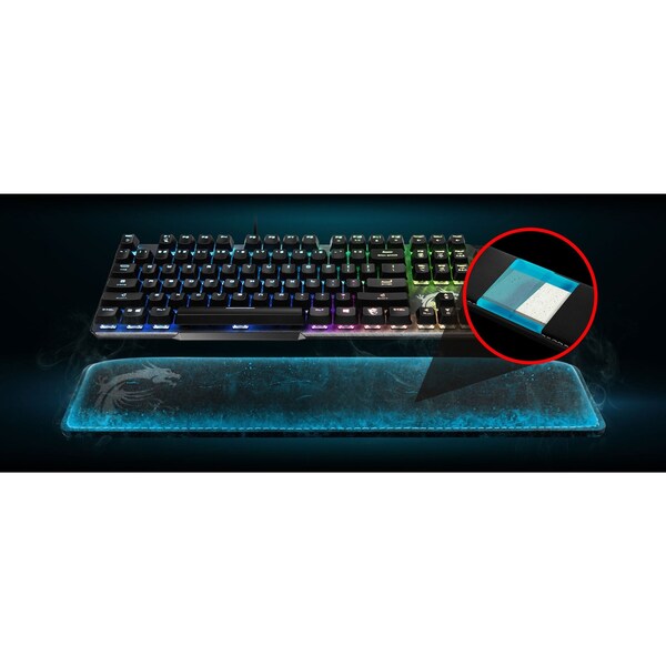 Msi Wrist Rest - 0.98" x 17.01" x 3.39" Dimension - Black - Anti-slip - VIGORWR01