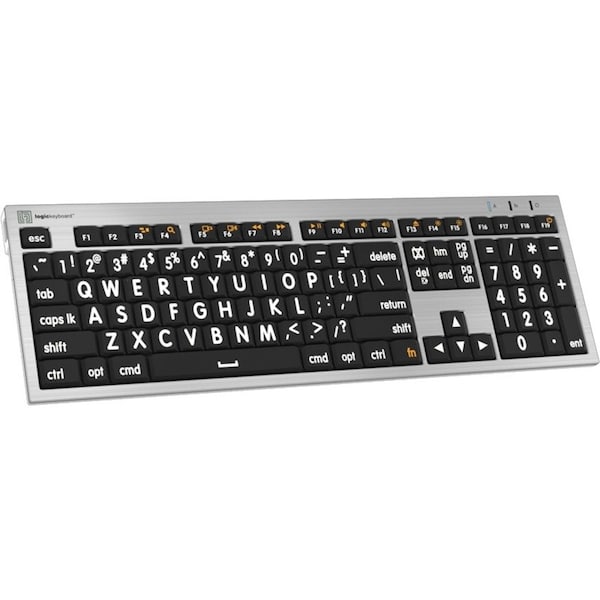 Logickeyboards XLPRINT ALBA WHT ON BLK MAC US - LKBU-LPRNTWB-CWMU-US