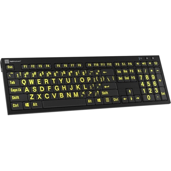 Logickeyboards XLPRINT NERO PC YLW ON BLK US - LKBU-LPYB-BJPU-US